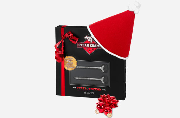 Der SteakChamp ist das perfekte Weihnachtsgeschenk für alle, die ein perfektes Steak lieben.