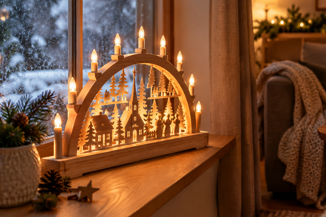 Stimmungsvolle Weihnachtsbeleuchtung: Sanfter Lichterglanz f&uuml;r gem&uuml;tliche Winterabende.
