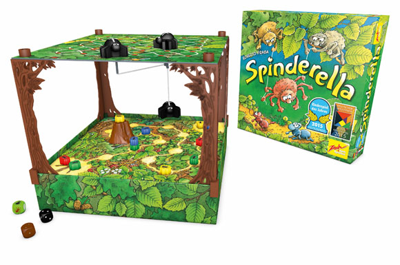 Spinderella aus dem Zoch Verlag wurde 2015 mit dem Kritikerpreis "Kinderspiel des Jahres" ausgezeichnet und bietet zwei bis vier Spielern ab sechs Jahren ein dreidimensionales Spielerlebnis.